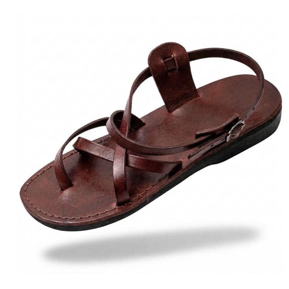 Camel Jesus Sandals Genuine Leather Greek Roman For Men Shoes US 11.5  EU45
